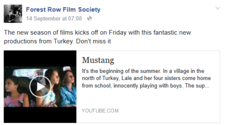A trailer link on an event page